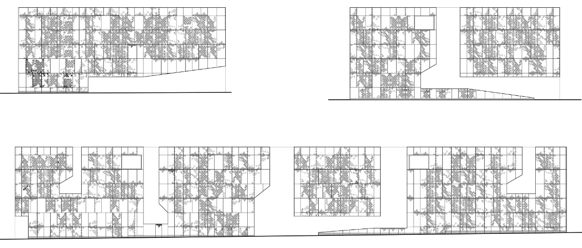 Palace of Justice by Mecanoo architectural drawing elevation