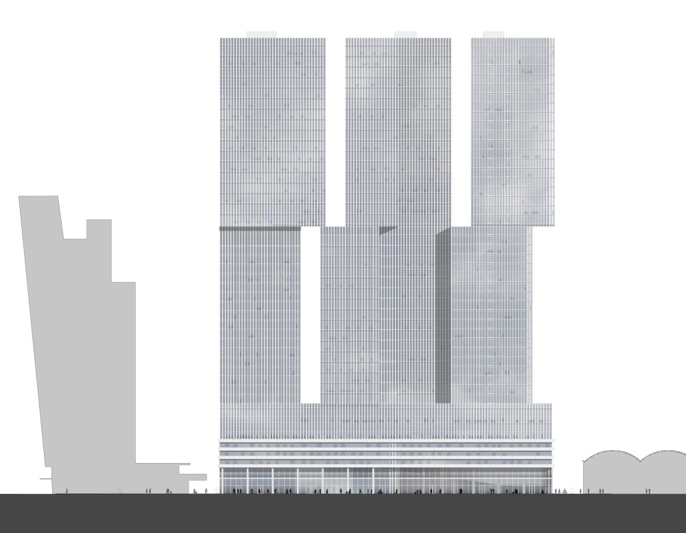 architectural De Rotterdam by OMA Elevation Drawing