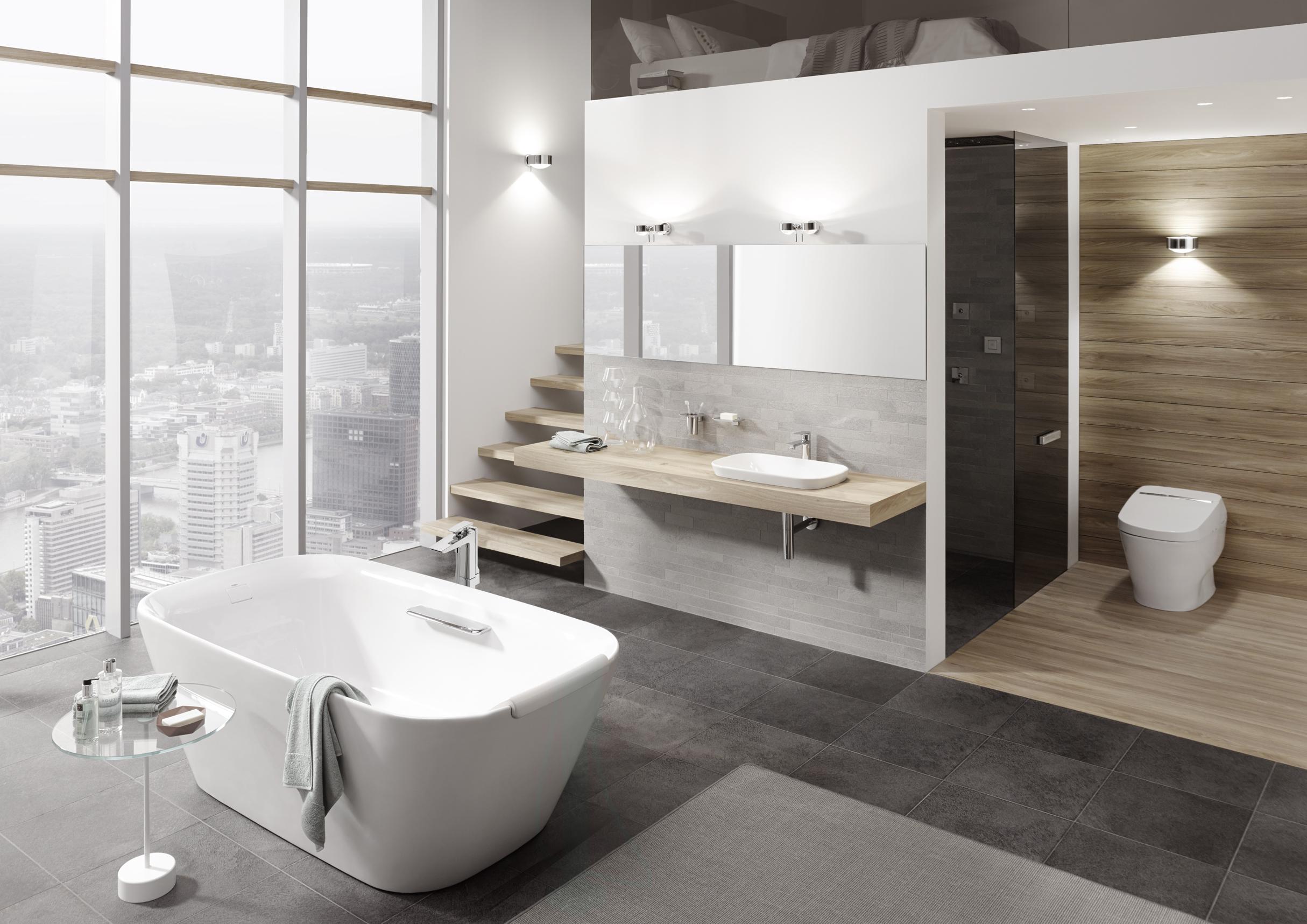 A bathroom with a range of TOTO’s state-of-the-art furnishings