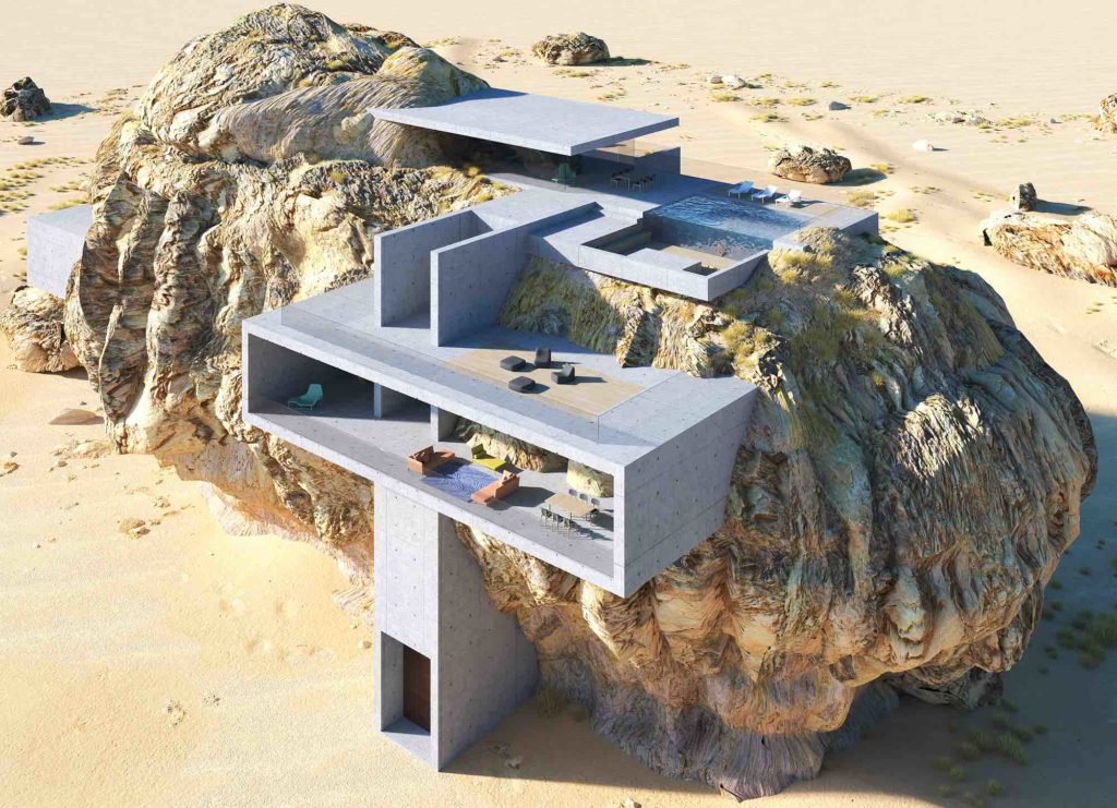 This Ultra-Minimalist Concrete Residence Is Carved Into Solid Rock ...