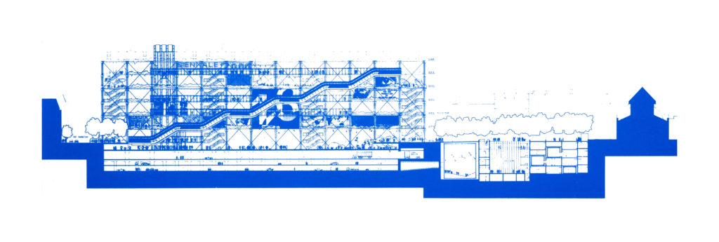 Centre Georges Pompidou competition drawing