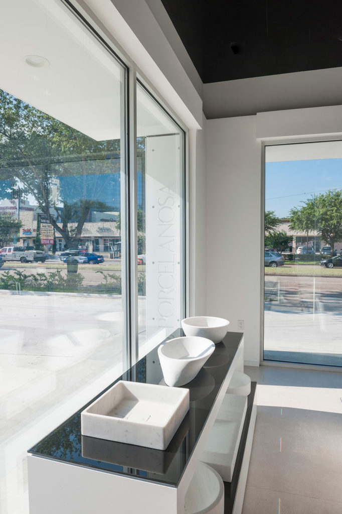 solid surface cladding, Houston showroom by Porcelanosa
