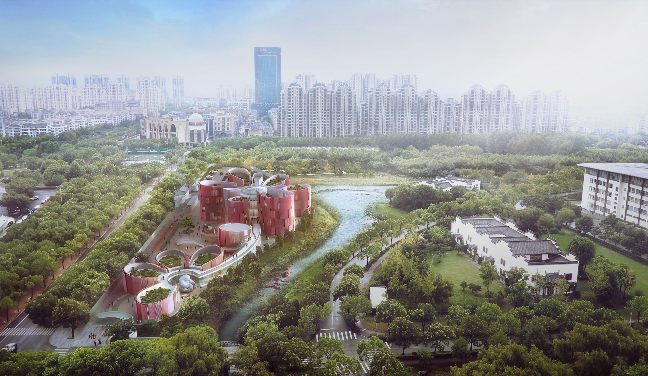 organic architecture Little Red Flower Kindergarten by THDL (Tianhua Design Lab), Concept