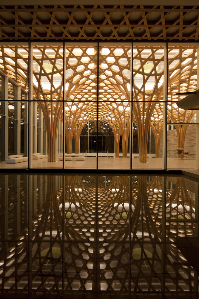 glulam, Nine Bridges Country Club by Shigeru Ban Architects