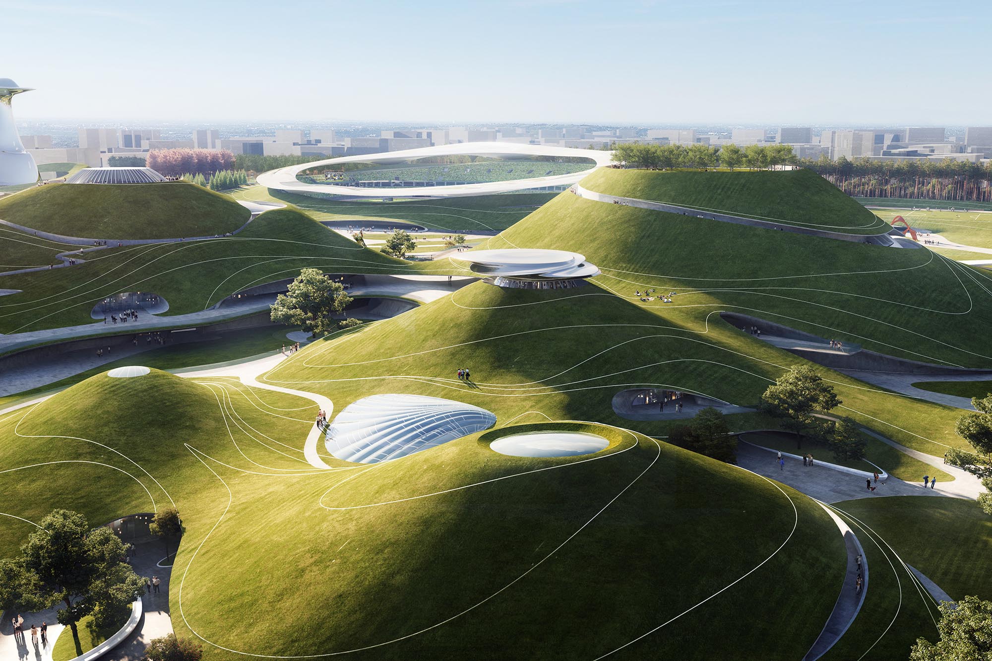 iconic stadiums Quzhou Sports Campus by MAD Architects, Quzhou, China