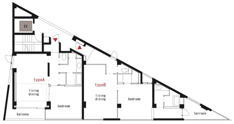 triangular living room layout