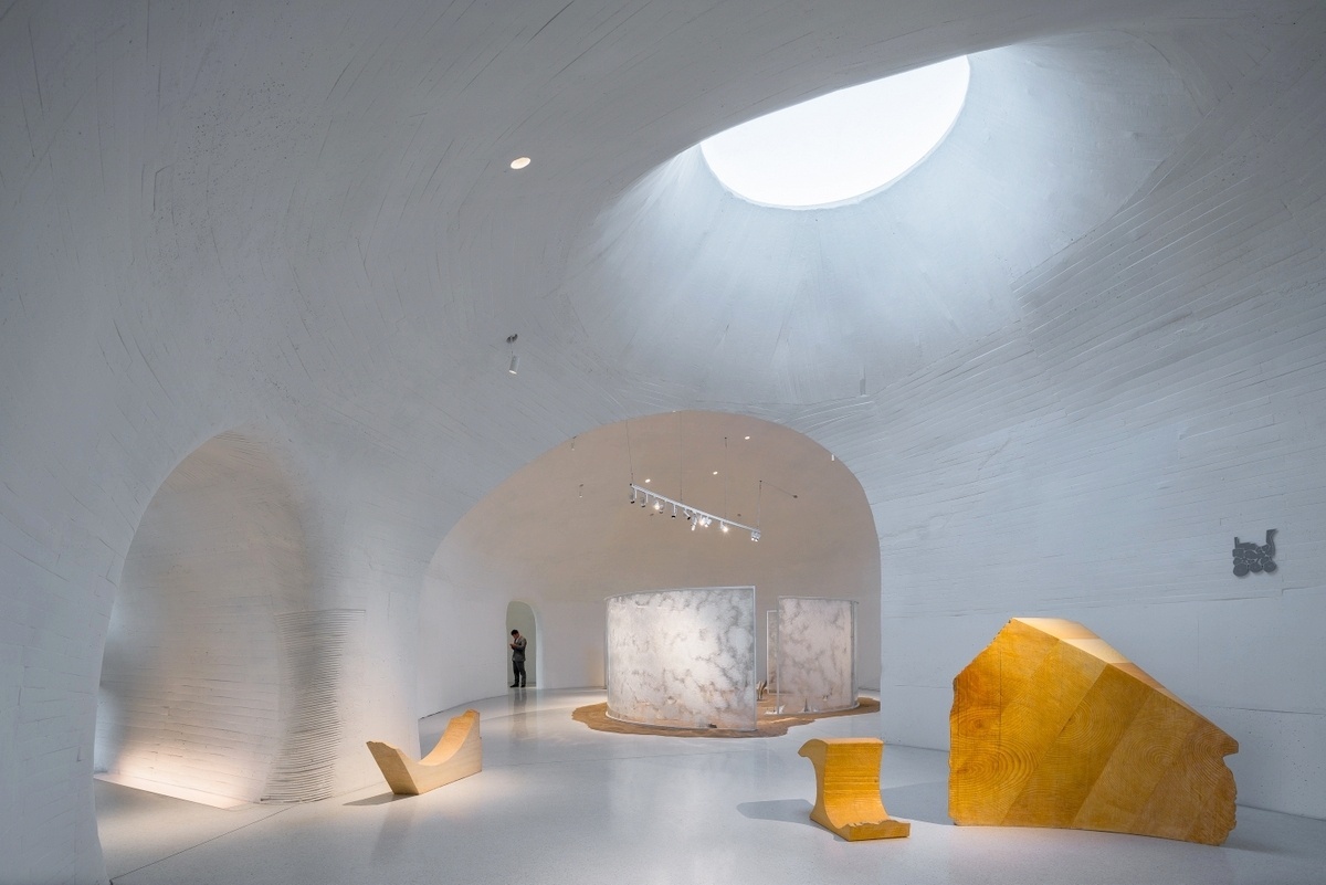 View of UCCA Dune Art Museum's cave-like interior