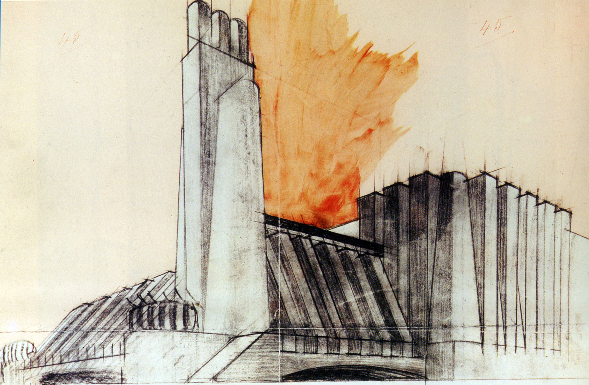 the futurist movement architectural drawings