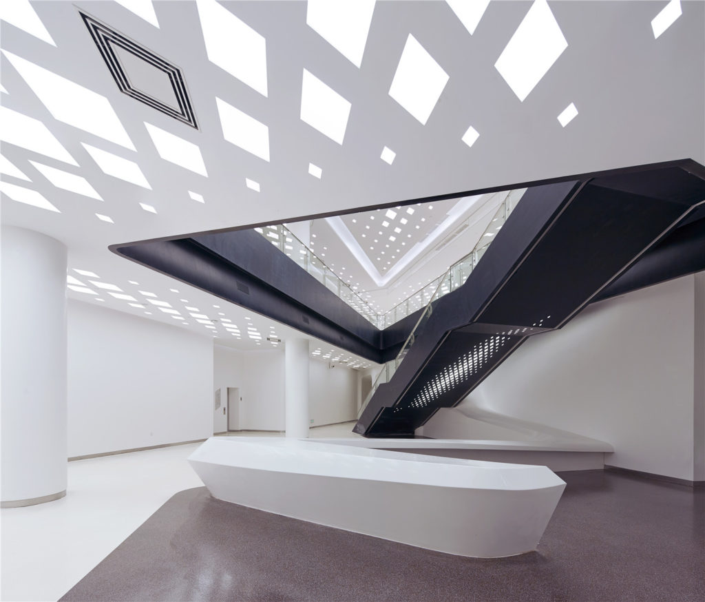 recessed lighting, Nanjing International Youth Culture Center by Zaha Hadid Architects