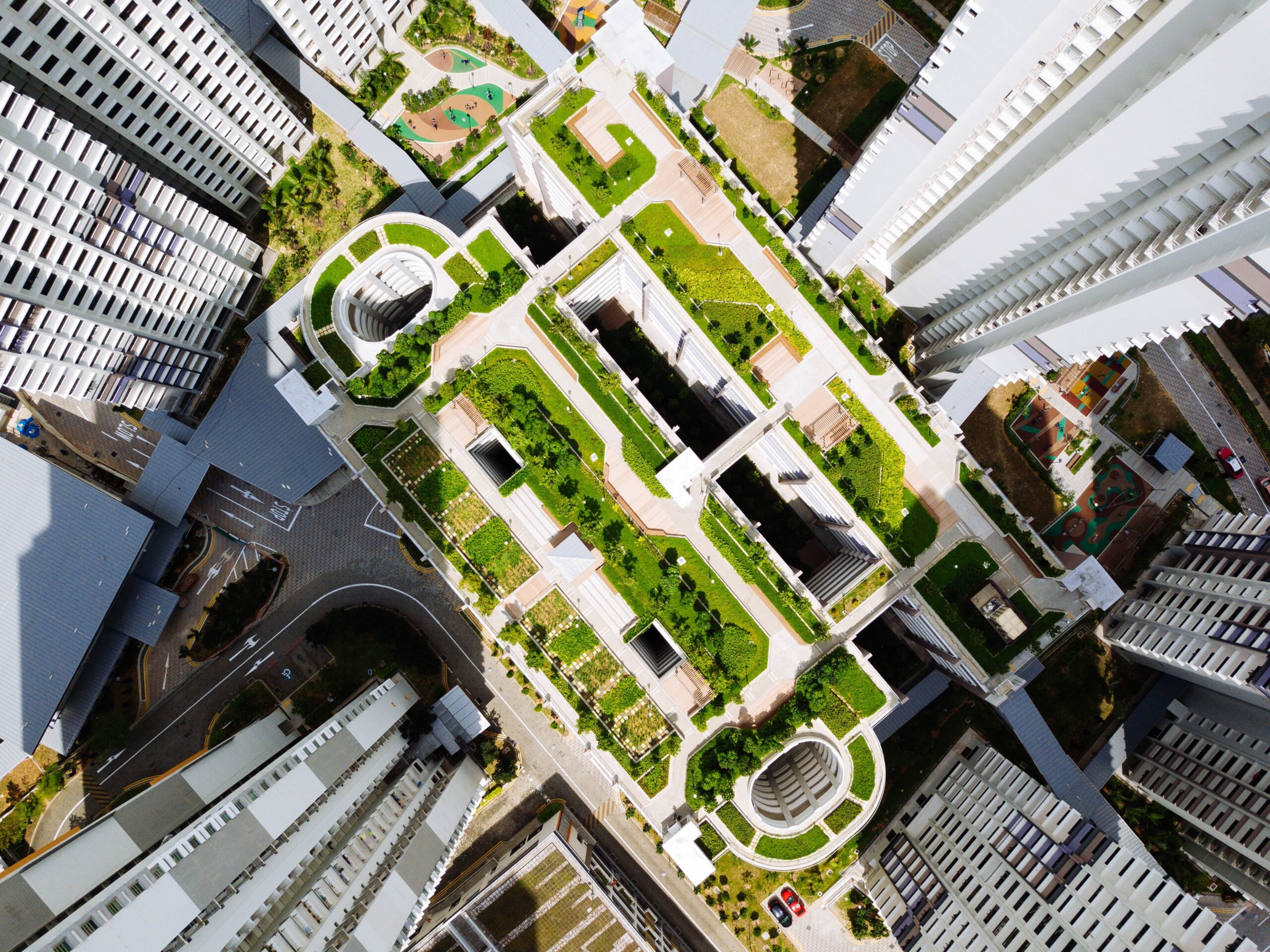 Aerial views of roof terraces. Photo by CHUTTERSNAP via Unsplash