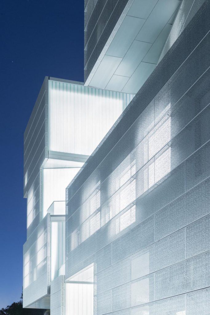translucent glass facade