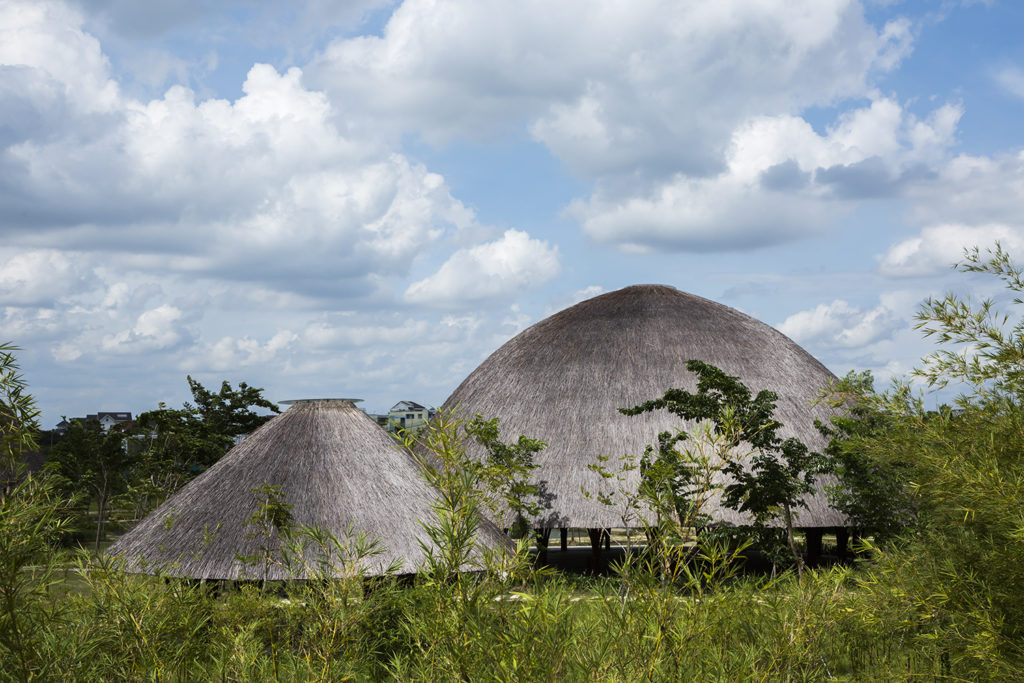 Domed thatched roof of Diamond Island Community Center