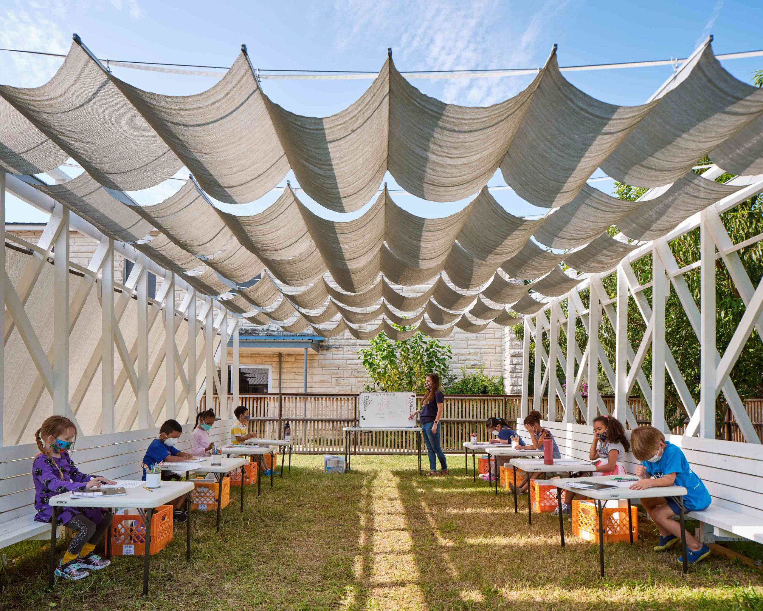 Temporary Tiger Covid Classroom by Murray Legge Architecture