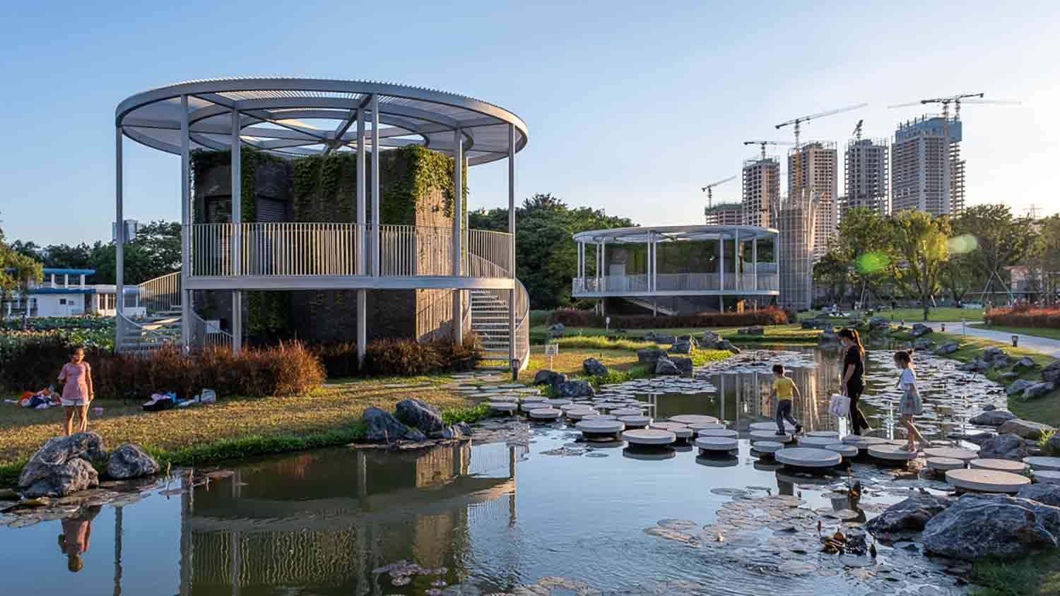 Shenzhen Lotus Water Culture Base: Landscape Design for Honghu Park Water Purification Station by NODE Architecture & Urbanism